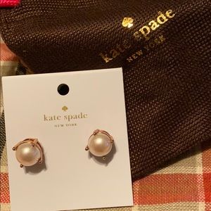 Kate spade pearl earrings rose gold NWT